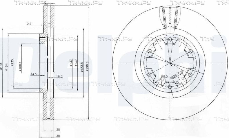Тормозной диск Delphi передний для Infiniti QX4 I 1997-2003. Артикул BG3972