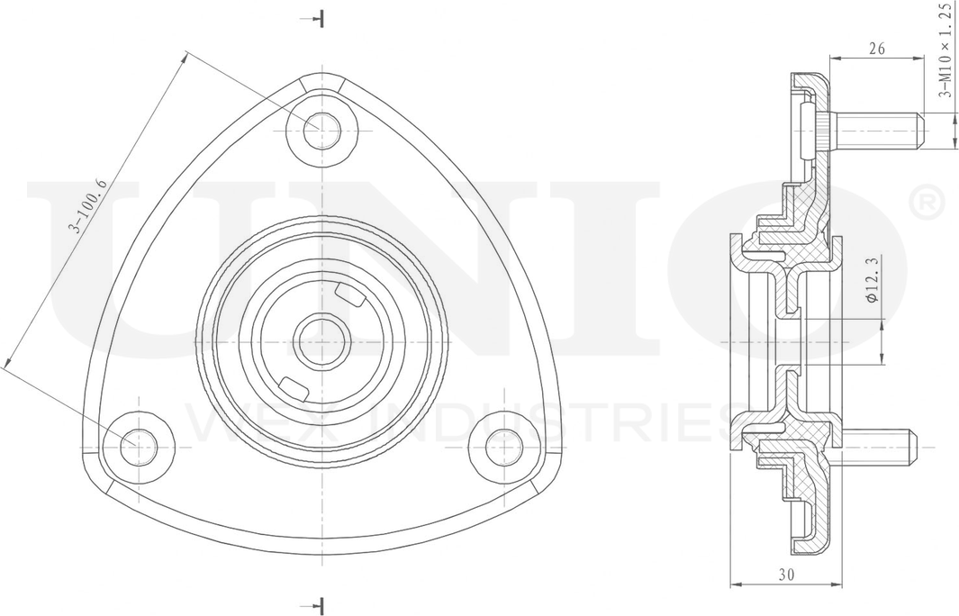 Опора амортизационной стойки (Unio). Артикул RMP-13066