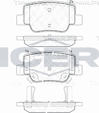 Тормозные колодки Icer задние для Toyota Verso I 2009-2018. Артикул 181945