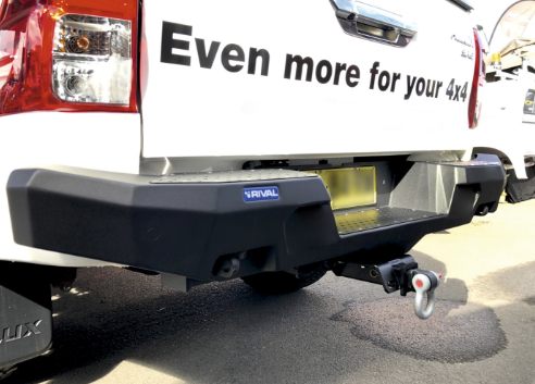 Бампер силовой Rival задний (черный, с ПТФ) для Toyota Hilux Vigo/Revo 2011-2015. Артикул 2D.5715.1 NL