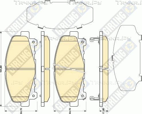 Тормозные колодки Girling. Артикул 6134779