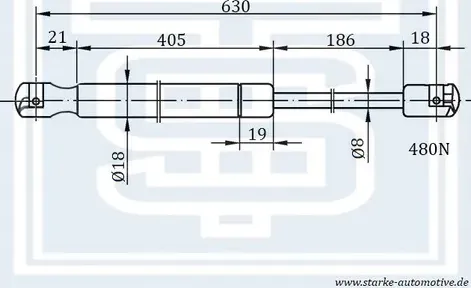 187-006_STARKE_Амортизатор багажника LAND ROVER RANGE ROVER EVOQUE (LV). Артикул 187006