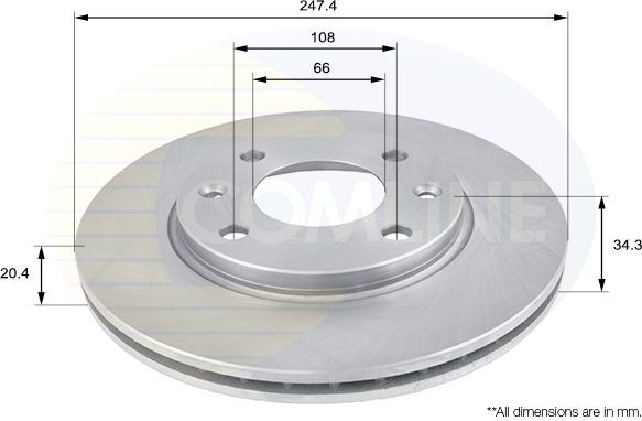 Тормозной диск Comline COATED. Артикул ADC1506V