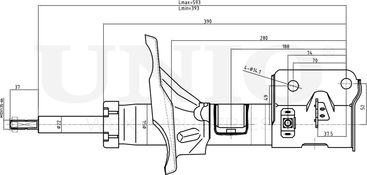 Амортизатор подвески (Unio). Артикул SAB-10040