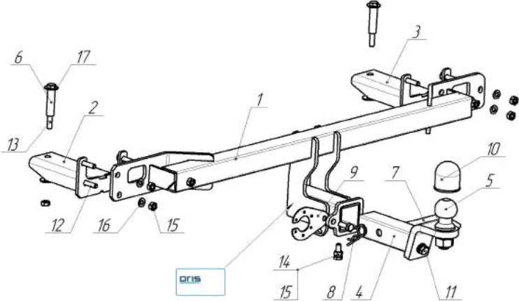 Фаркоп Bosal под американский квадрат для Lada Vesta 2022-2026. Артикул 1242-E