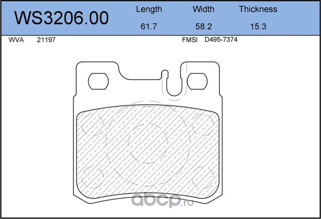 Колодки тормозные дисковые | зад | (Jeenice). Артикул WS3206.00