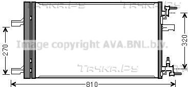 Радиатор кондиционера (конденсатор) AVA (алюминий). Артикул OLA5499D