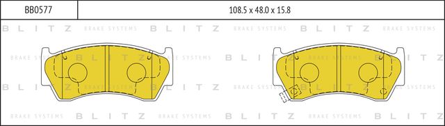 Колодки тормозные NISSAN ALMERA/SUNNY -97 передн. (Blitz). Артикул BB0577