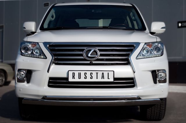 Защита RusStal переднего бампера d75х42/42 для Lexus LX 570 2012-2026. Артикул LLXZ-000864