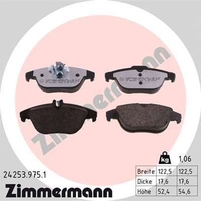 Тормозные колодки Zimmermann rd:z. Артикул 24253.975.1
