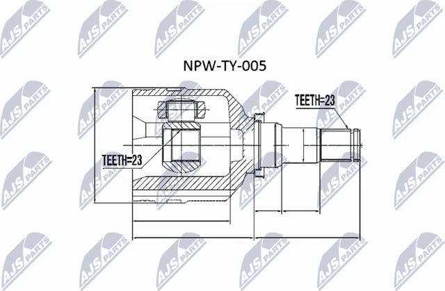 Шрус внутренний (граната) NTY. Артикул NPW-TY-005