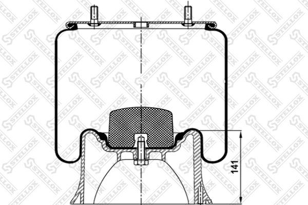 Пневмоподушка (пневморессора) Stellox. Артикул 90-40222-SX
