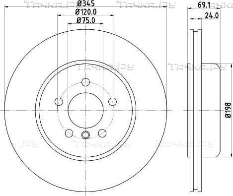 Тормозной диск Hella Pagid Pro. Артикул 8DD 355 119-281