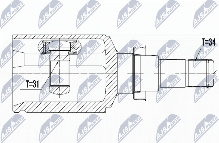 Шрус внутренний (граната) NTY. Артикул NPW-DW-021