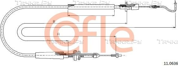 Трос газа Cofle для Volkswagen Transporter T4 1990-2003. Артикул 92.11.0636