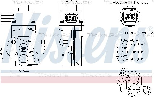 Клапан EGR (рециркуляции выхлопных газов) Nissens (алюминий) для Volkswagen Bora 2000-2005. Артикул 98341