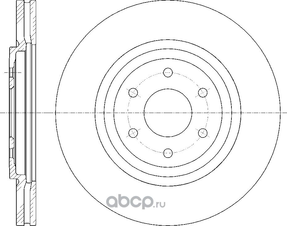 Диск тормозной вентилируемый (G-Brake). Артикул GR21190