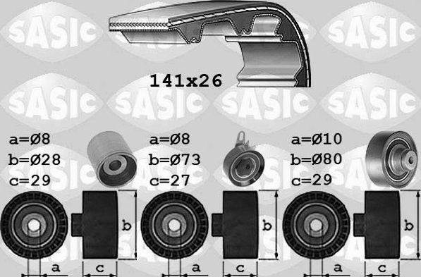 Ремень ГРМ с роликами (комплект) Sasic. Артикул 1756049