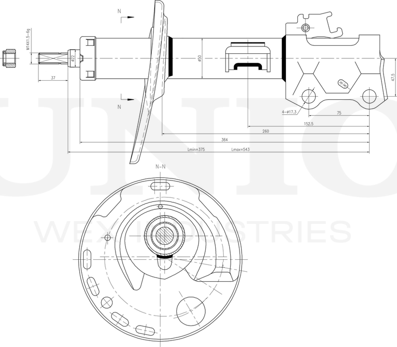 Амортизатор подвески (Unio). Артикул SAB-10185