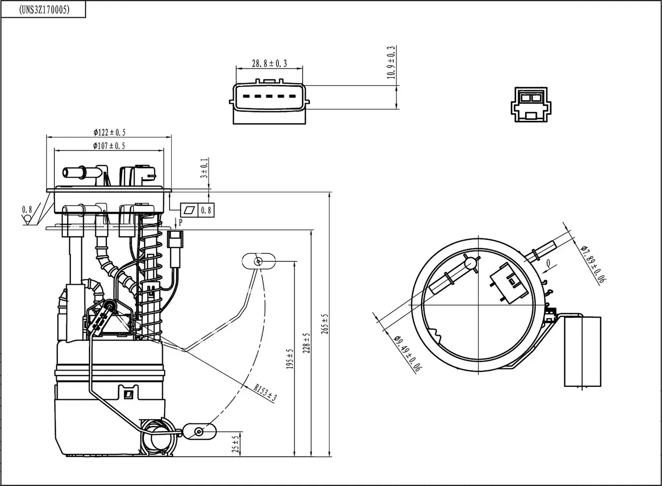 МОДУЛЬ ПОДАЧИ ТОПЛИВА (С ДАТЧИКОМ УРОВНЯ ТОПЛИВА) (Ukorauto) Ukorauto. Артикул UNS3Z170005