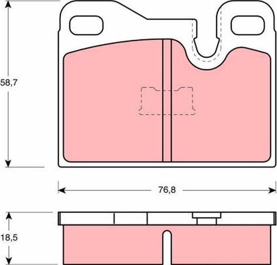 Тормозные колодки TRW задние для Porsche 944 1981-1989. Артикул GDB310