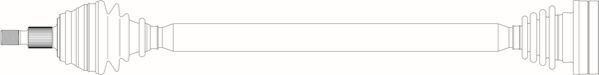 Полуось (привод в сборе, приводной вал) General Ricambi передняя правая для SEAT Leon I 1999-2006. Артикул SE3071