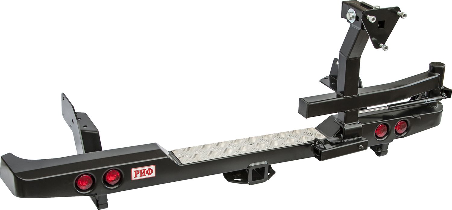 Бампер силовой РИФ задний с квадратом под фаркоп, калиткой и фонарями для Ford Ranger T6 2011-2015. Артикул RIFRT6-20125