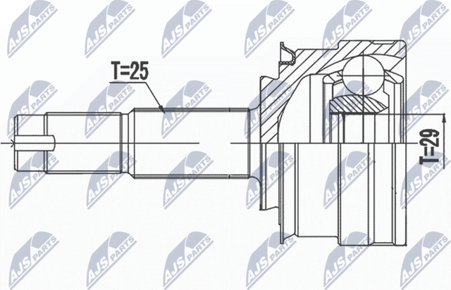 Шрус наружный (граната) NTY. Артикул NPZ-DW-033