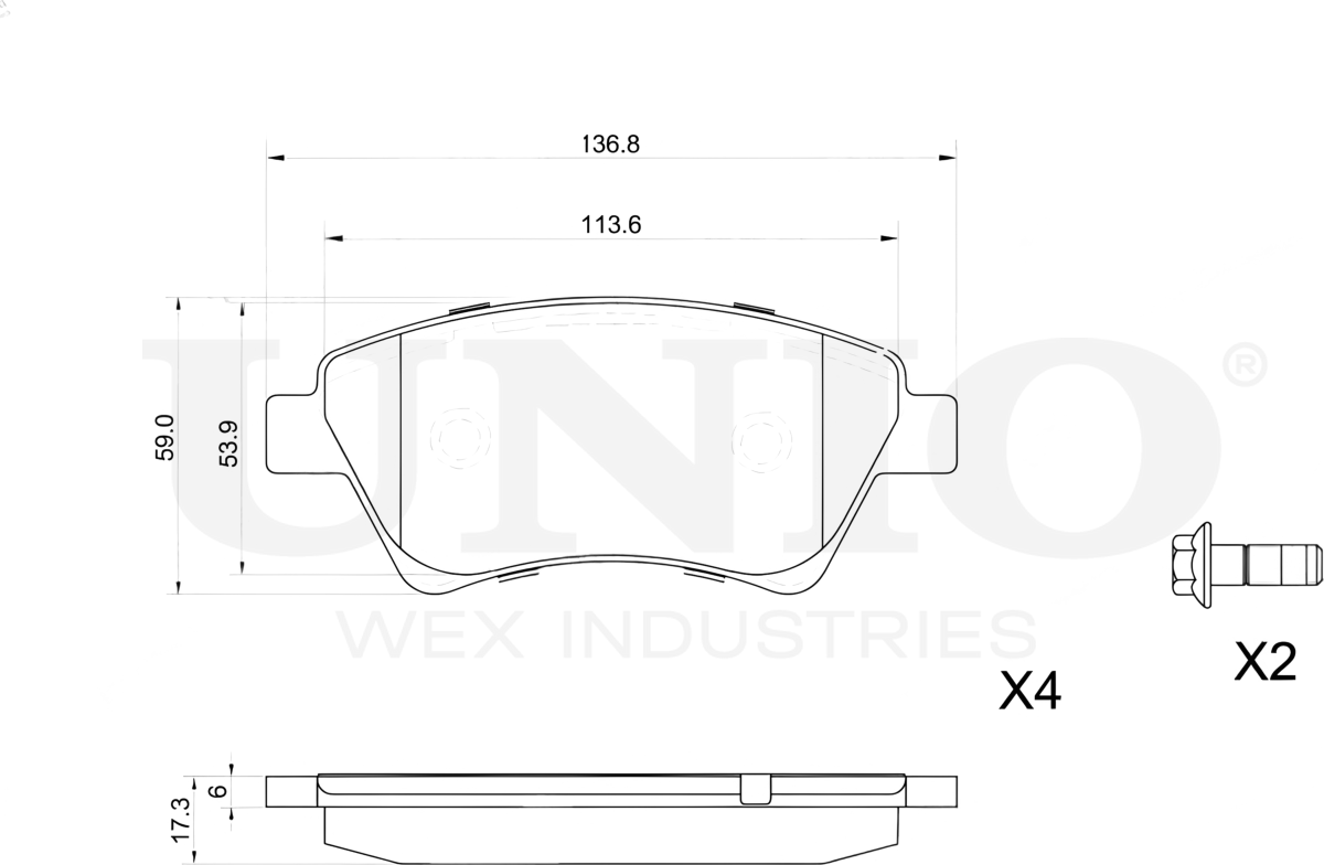 Колодки тормозные диск. передние Renault Megane II 02-, Scenic II 03-, Kangoo 01- (Unio). Артикул BRP-20410