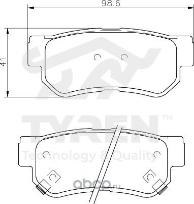 Колодки тормозные дисковые | зад | (Tyren). Артикул TYR1215941