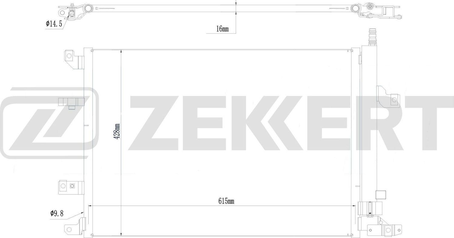 Радиатор кондиционера (конденсатор) Zekkert (алюминий). Артикул MK-3080