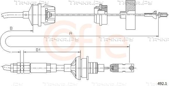 Трос сцепления Cofle для Fiat Scudo I 1996-2006. Артикул 492.1