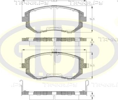 Тормозные колодки G.U.D.. Артикул GBP095102