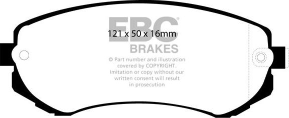 Тормозные колодки EBC Brakes передние для Nissan Patrol Y60 1989-1998. Артикул DP41279R