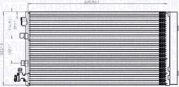 Радиатор кондиционера (конденсатор) Magneti Marelli для Renault Grand Scenic III 2009-2015. Артикул 350203826000