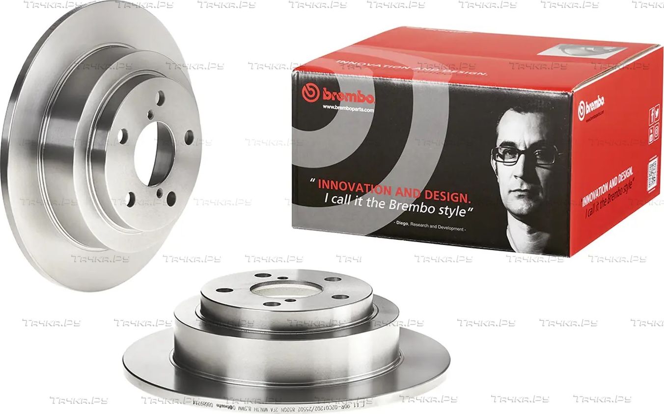 Тормозной диск Brembo задний для Subaru Impreza I 1992-2000. Артикул 08.6897.14