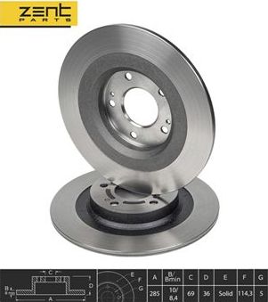 Тормозной диск Zentparts. Артикул Z06092