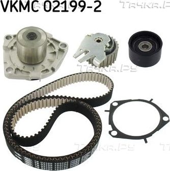 Помпа (водяной насос) с комплектом ремня ГРМ SKF для Fiat 500L I 2012-2026. Артикул VKMC 02199-2