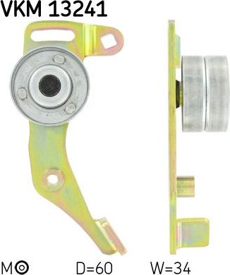 Натяжной ролик (натяжитель) ремня ГРМ SKF. Артикул VKM 13241