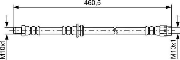 Тормозной шланг Bosch задний внешний для BMW X6 II (F16) 2014-2019. Артикул 1 987 481 598