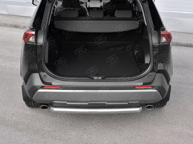 Накладка RusStal на задний бампер (лист нерж. зеркальный) для Toyota RAV V 2018-2026. Артикул TR4N-003370