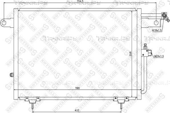 Радиатор кондиционера (конденсатор) Stellox. Артикул 10-45007-SX
