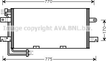 Радиатор кондиционера (конденсатор) AVA (алюминий). Артикул VN5195