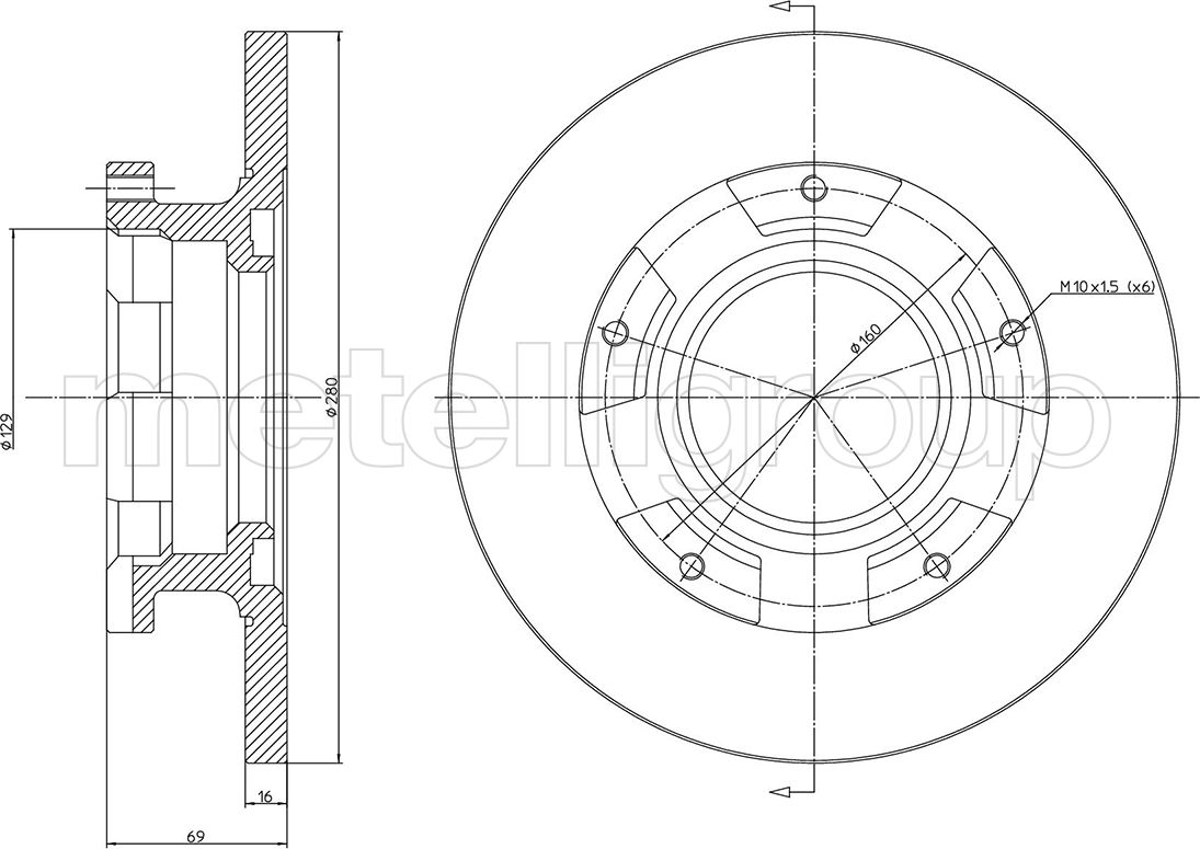 Тормозной диск Metelli. Артикул 23-1547