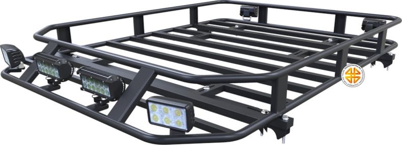 Багажник экспедиционный Podgotoffka 1600х1200х120 с креплениями на рейлинги для Ssang Yong Kyron 2005-2015. Артикул PGT-B.100.02