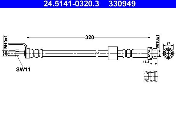 Тормозной шланг ATE. Артикул 24.5141-0320.3