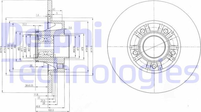 Тормозной диск Delphi. Артикул BG9031RS