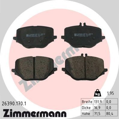 Тормозные колодки Zimmermann. Артикул 26390.170.1