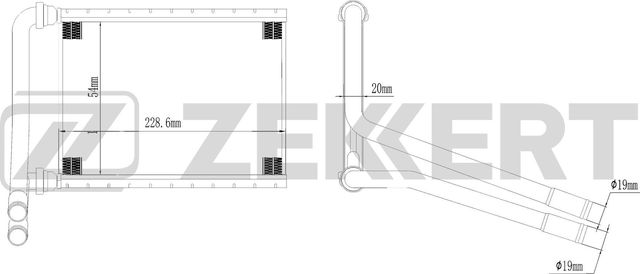 Радиатор отопителя (печки) Zekkert (алюминий) для Kia Rio II 2005-2011. Артикул MK-5142
