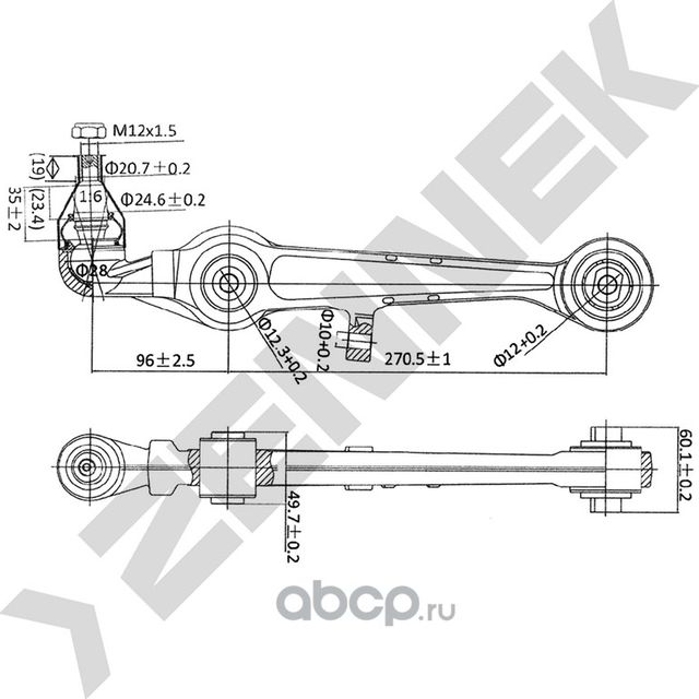РЫЧАГ ПЕРЕДНИЙ НИЖНИЙ ЛЕВЫЙ/ПРАВЫЙ AUDI А4-A8 95 (Zennek). Артикул DCA0026